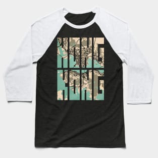 Hong Kong City Map Typography - Vintage Baseball T-Shirt